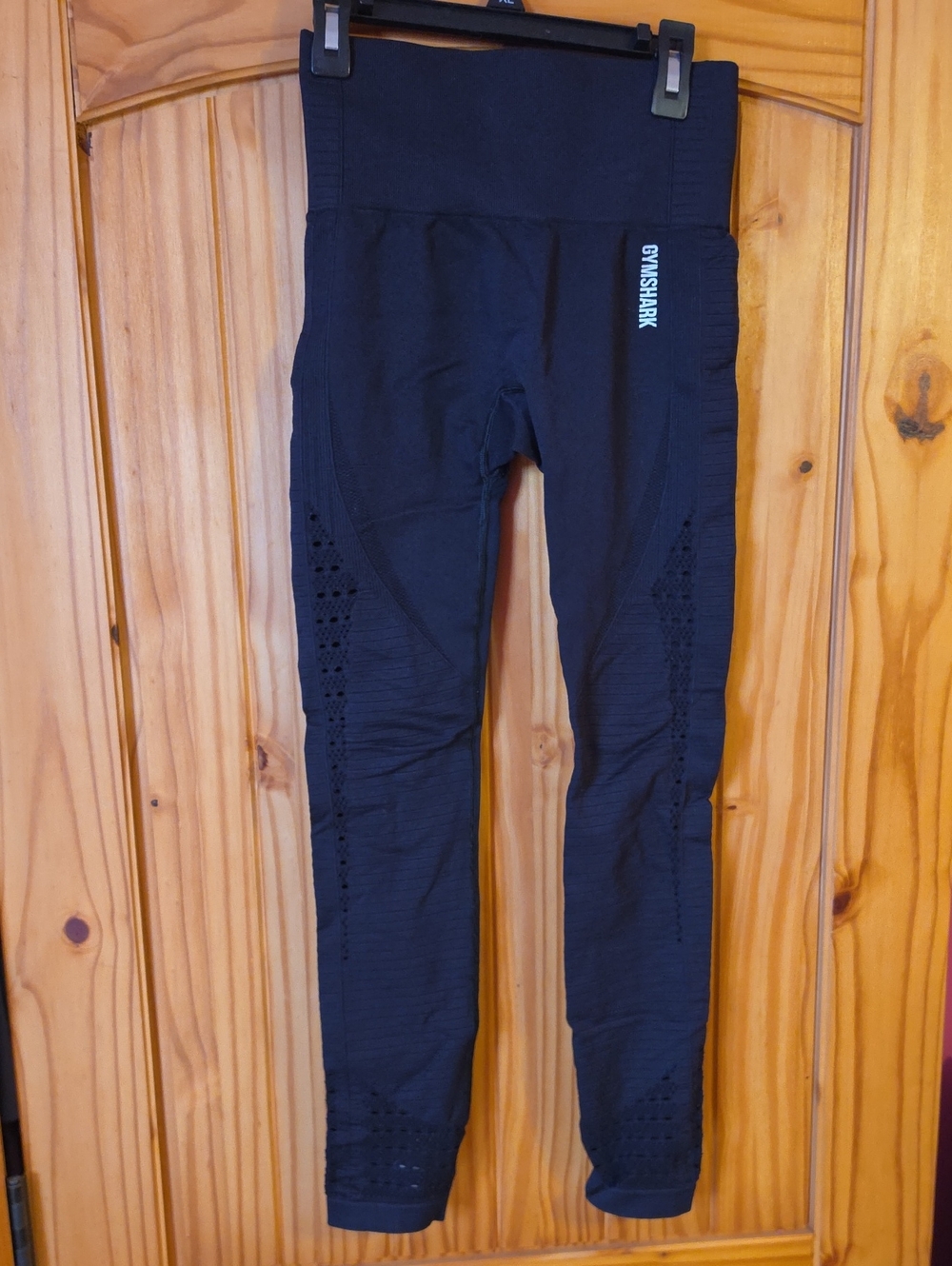 Gymshark Black High-Rise Seamless Jeggings with Perforated Detail